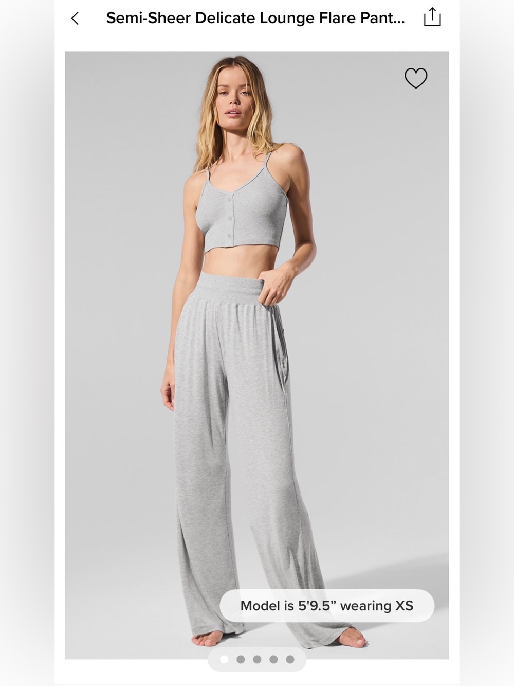 NWOT Alo Semi-Sheer Delicate Lounge Flare Pant